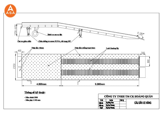 Bản vẽ cầu dẫn xe nâng
